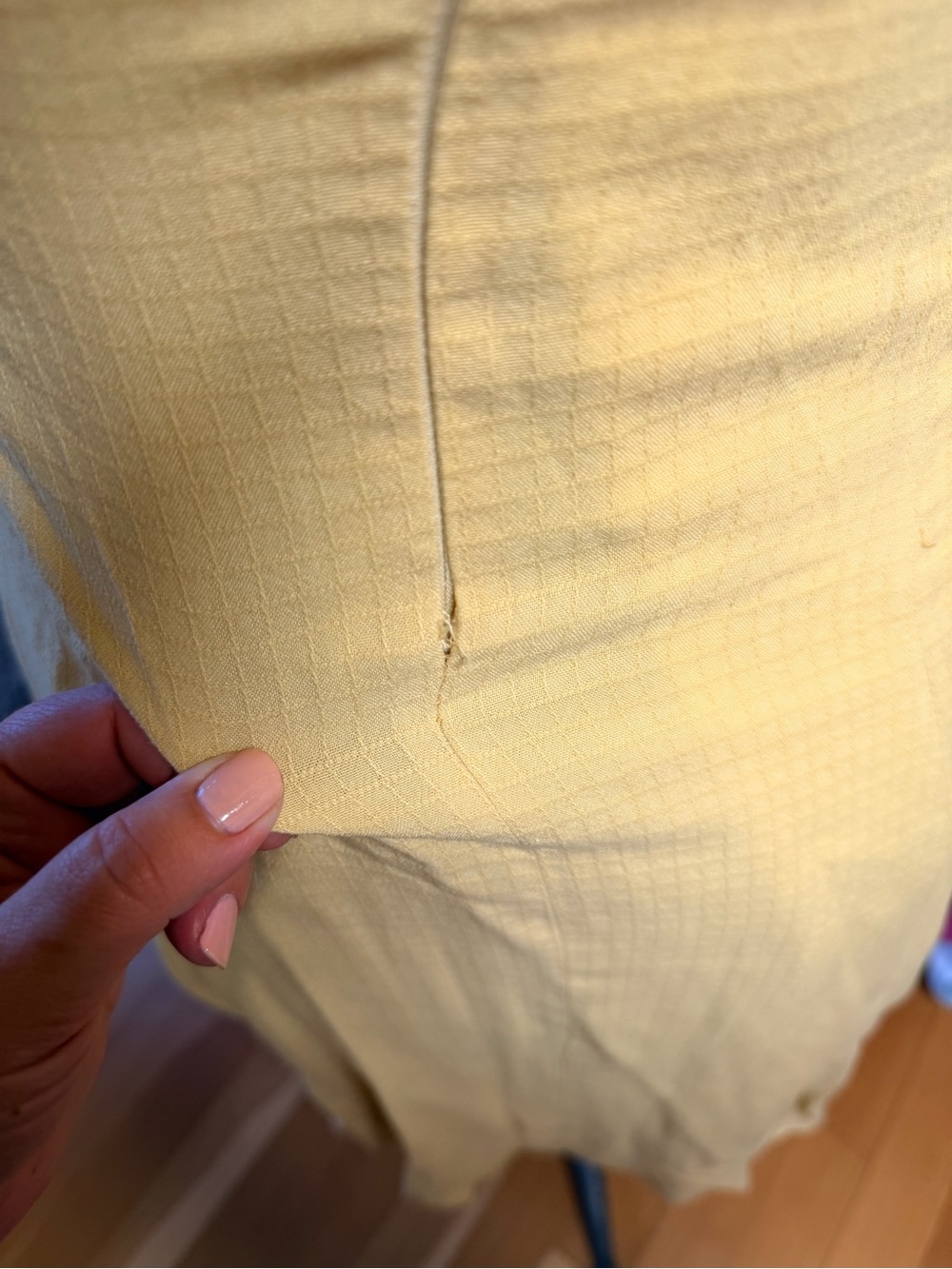 Sunlit Lace-Trim V-Neck Midi Dress in Yellow - Picture 7 of 8